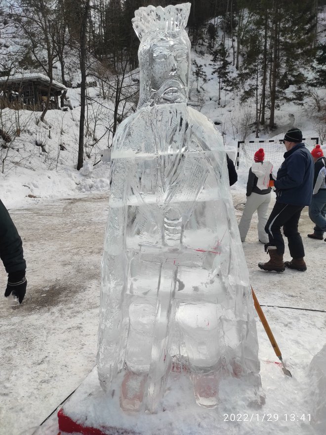 Skulpture so nastajale tudi iz čistega ledu.

