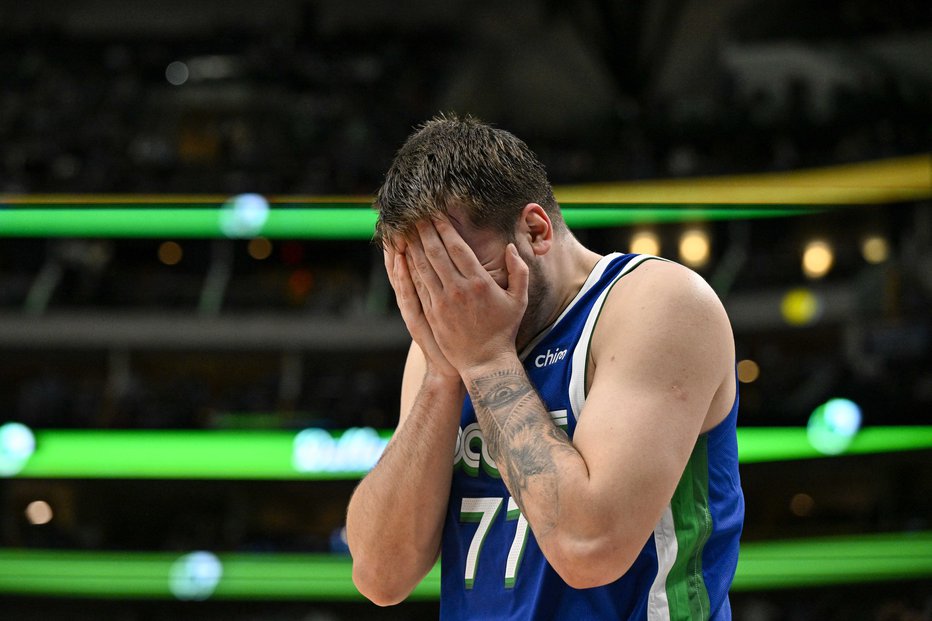 Fotografija: Luka Dončić v letu 2023 nima sreče s poškodbami. FOTO: Jerome Miron, USA Today Sports
