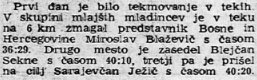 Slovenski poročevalec je 27. januarja 1952 poročal o Ćirovem tekaškem uspehu. FOTO: Arhiv Dela
