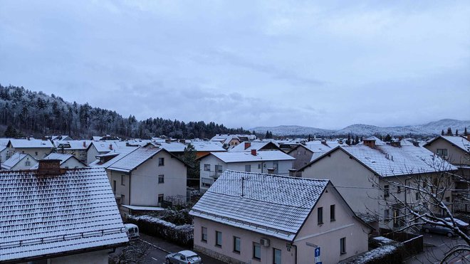 Sneg v Ljubljani. FOTO: Bralka Manja
