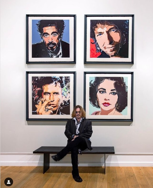 V prvem delu je razstavil svoje slikarsko videnje Ala Pacina, Elizabeth Taylor, Keitha Richardsa in Boba Dylana. FOTO: osebni arhiv
