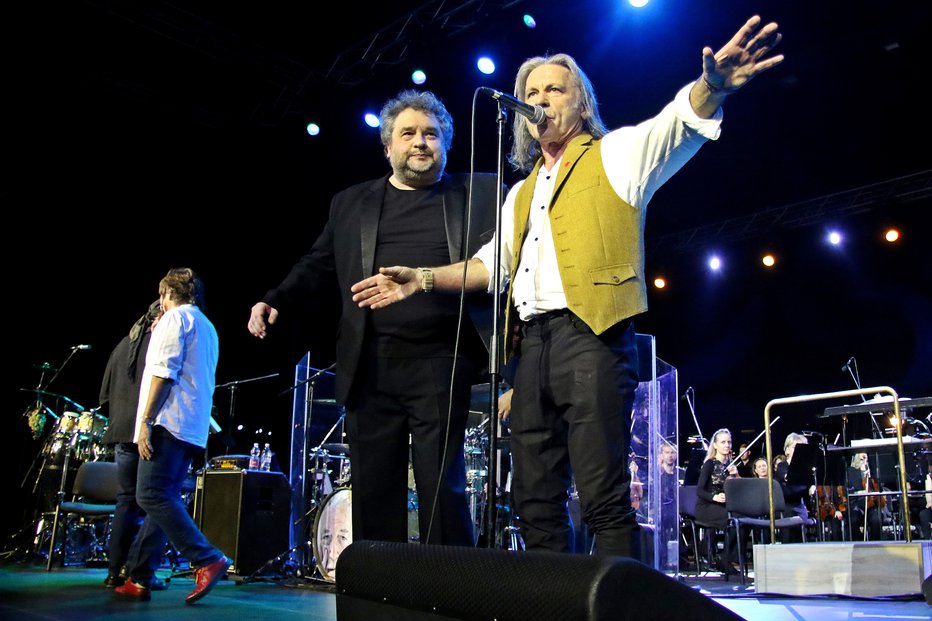 Fotografija: Paul Mann in Bruce Dickinson se veselita glasbenega spektakla v Ljubljani. FOTO: Promocijski material
