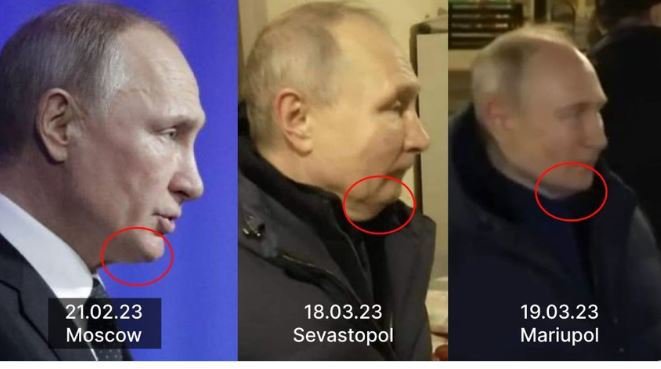 Fotografija: Kateri je pravi Putin? FOTO: Zaslonski Posnetek/tviter
