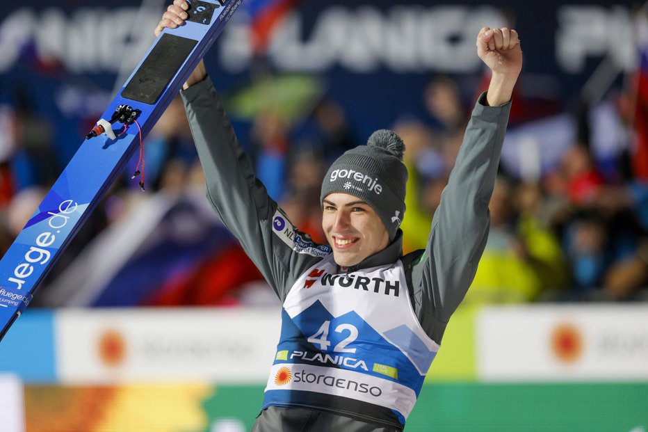 Fotografija: Timi Zajc je bil na domačem nordijskem svetovnem prvenstvu najuspešnejši smučarski skakalec. FOTO: Matej Družnik
