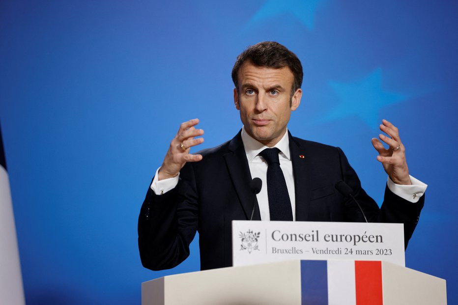 Fotografija: Emmanuel Macron. FOTO: Johanna Geron, Reuters
