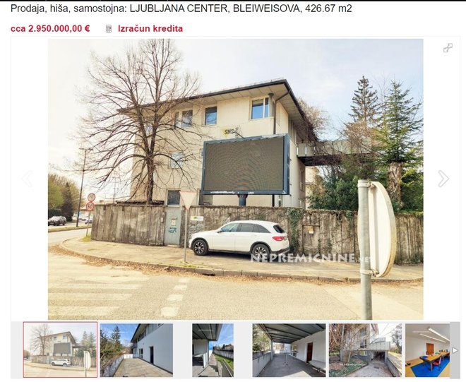 Zmago Jelinčič Plemeniti prodaja hišo v centru prestolnice. FOTO: Zaslonski posnetek, Nepremičnine.net