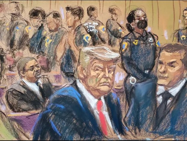 Donald Trump je na sodišču krivdo zanikal. FOTO: Jane Rosenberg, Reuters