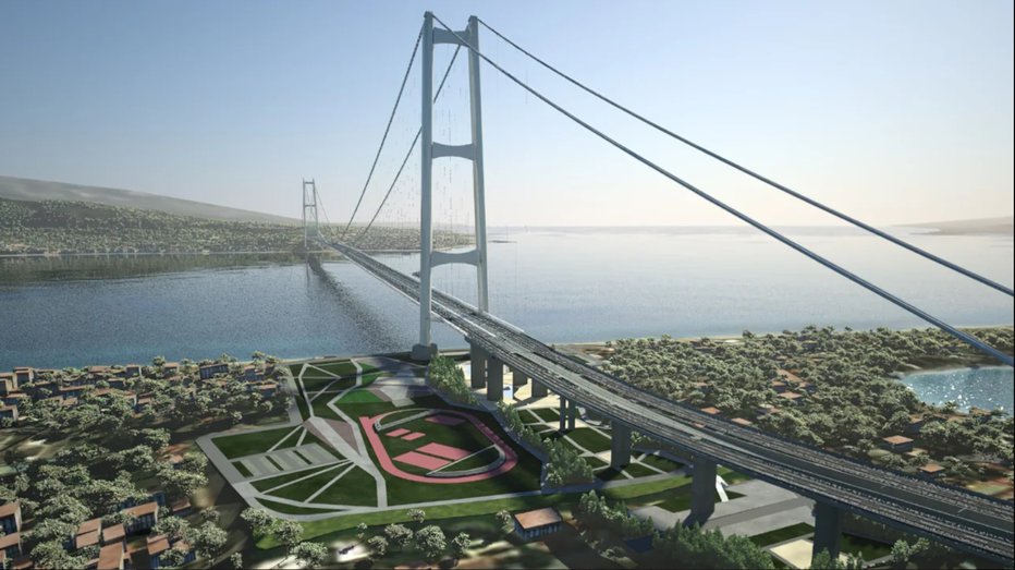 Fotografija: Če ga bodo zgradili, bo najdaljši viseči most na svetu. FOTO: WeBuild