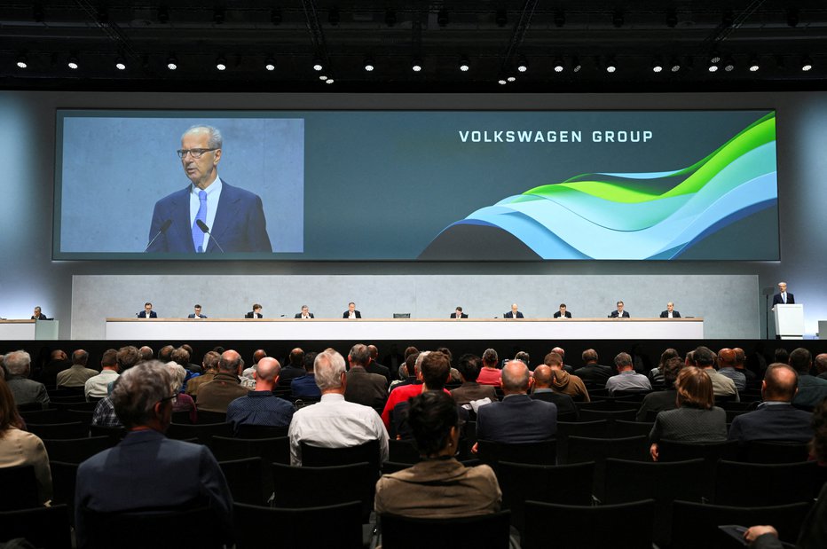 Fotografija: Predsednik nadzornega sveta Volkswagen AG Hans Dieter Poetsch na 63. letni skupščini Volkswagen AG v Berlinu.  FOTO: Annegret Hilse, Reuters