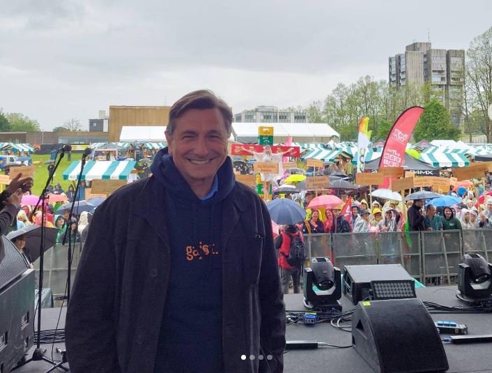 Fotografija: Borut Pahor na Škisovi tržnici FOTO: Zaslonski posnetek, Instagram