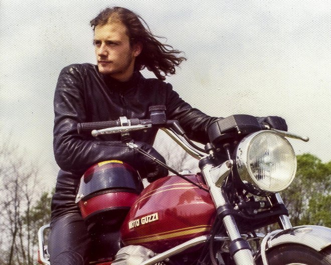 Jani Štefanec 1976. Z vetrom, takrat še v laseh. FOTO: MOTORJI.SI