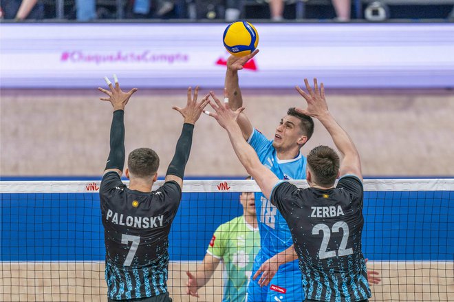 Slovenski odbojkarji drugi turnir lige narodov začeli z zmago. FOTO: Volleyballworld