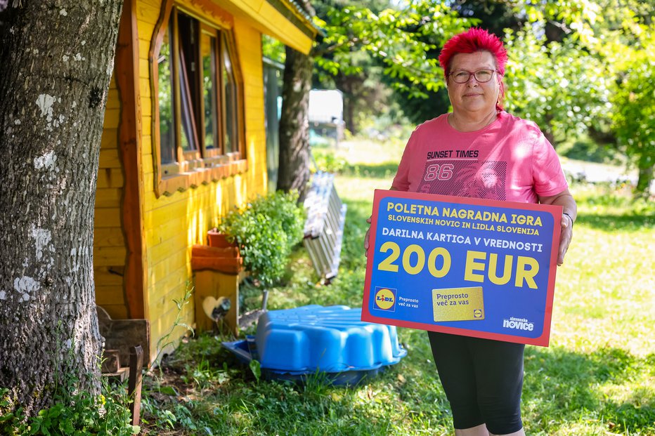 Fotografija: Lidija Prošek bo Lidlov bon za 200 evrov koristno porabila za zabavo. FOTO: Črt Piksi