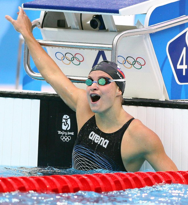 Na olimpijskih igrah v Pekingu 2008 je zablestela s srebrno kolajno na 200 m prosto. FOTO: Matej Družnik