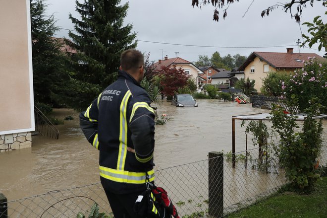Poplave v Šmarci pri Kamniku FOTO: Leon Vidic, Delo