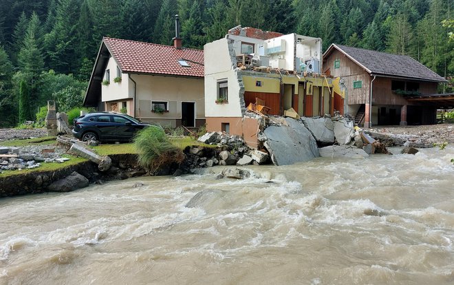 Posledice poplav v občini Luče so naravnost srhljive. FOTO: Blaž Samec