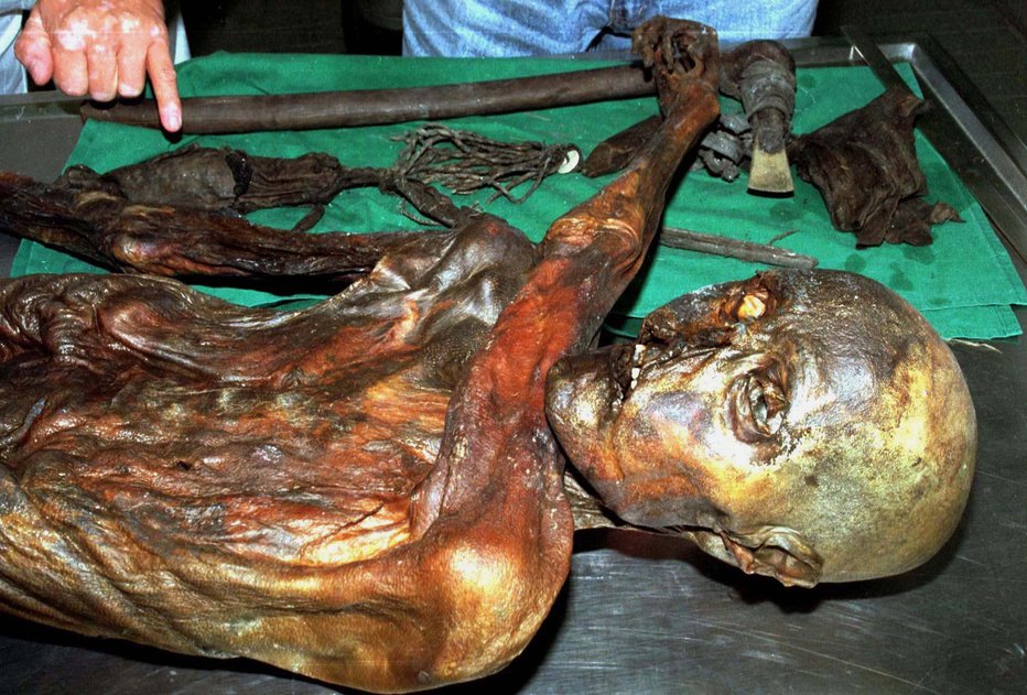 Fotografija: Nova analiza Ötzija pravi, da je imel temne oči in kožo. FOTO: arhiv Reuters