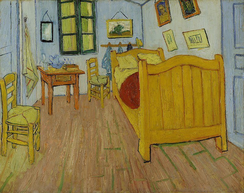 Fotografija: Naloga temelji na sliki Bedroom in Arles (Soba v Arlesu) slikarja Vincenta Van Gogha. FOTO: Wikipedija