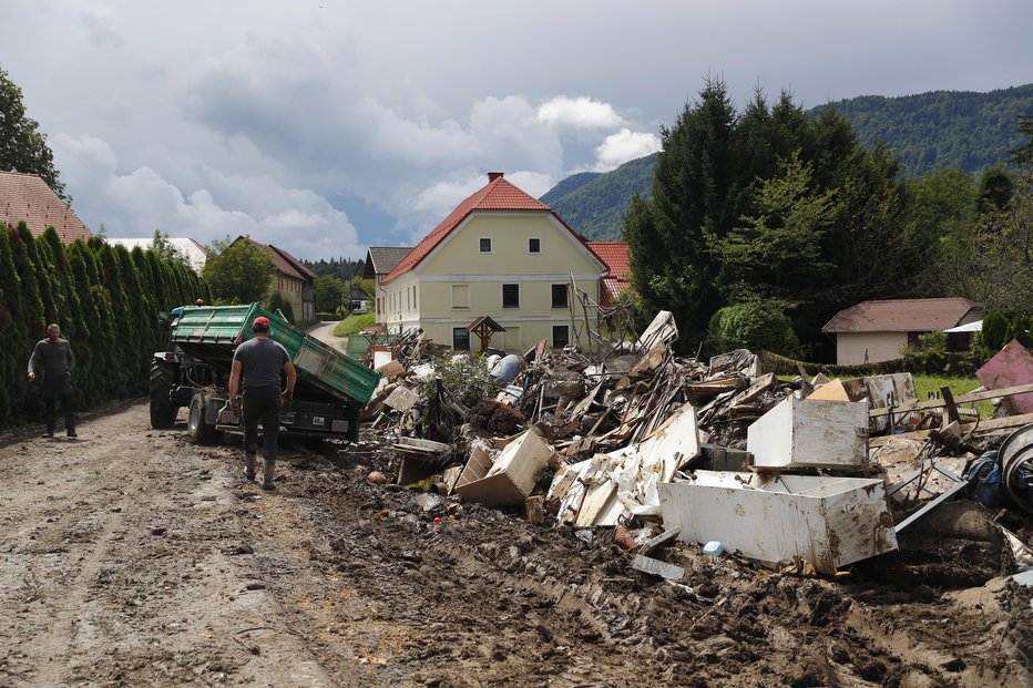 Fotografija: Posledice poplav, Male Braslovče, 6. avgust 2023. FOTO: Leon Vidic/delo