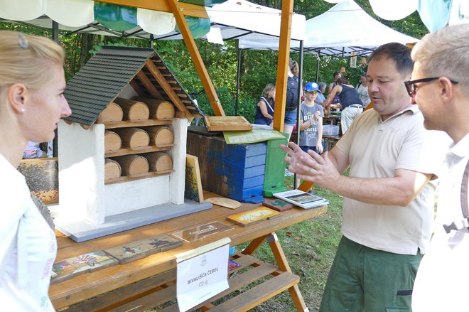 Čebelarsko društvo Ig je razstavilo bivališča čebel.