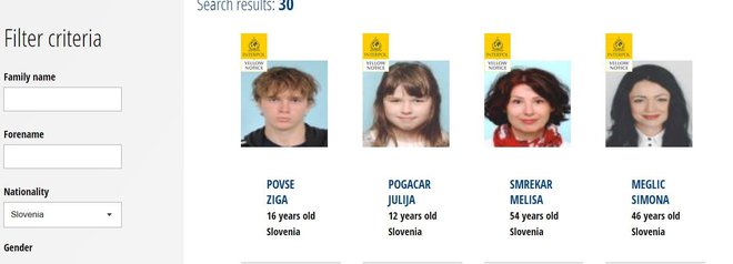 Na rumeni tiralici je trideset pogrešanih Slovencev. FOTO: Zaslonski Posnetek, Interpol