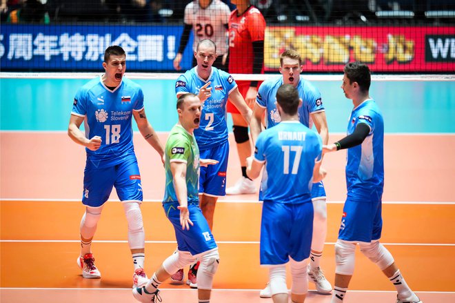Slovenci se bodo v nedeljo merili še s Srbijo, tekma pa za razvrstitev na vrhu turnirja ne bo odločala o ničemer bistvenem. FOTO: Volleyballworld