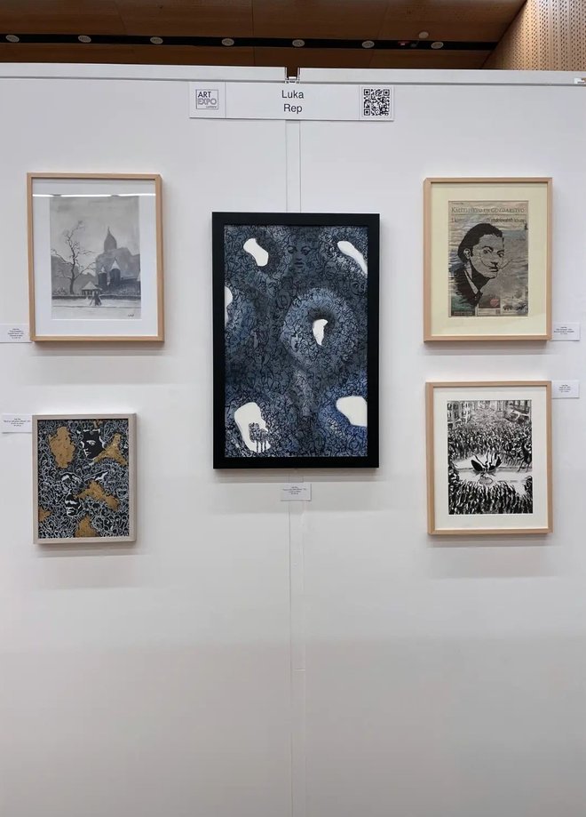 Umetnik Luka Rep je na letošnjem Art Expu 2023 predstavil nekaj svojih del. FOTO: Instagram