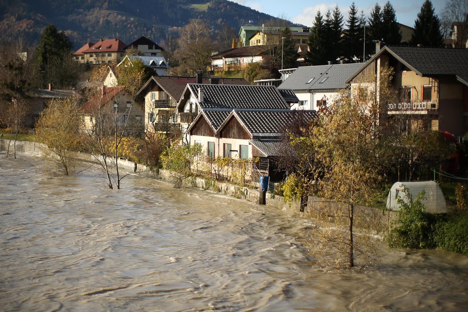 Fotografija: Narasla reka Drava  FOTO: Foto: Jure Eržen, Delo