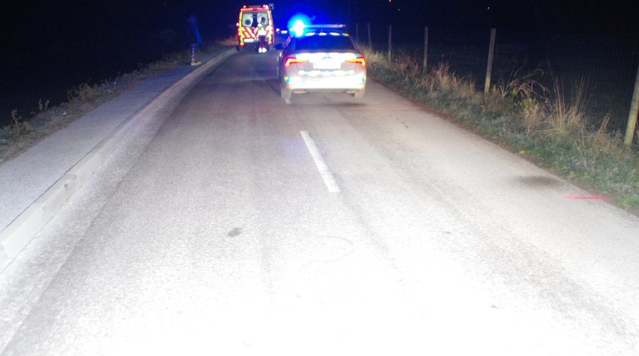 Fotografija: V nesreči je umrl 50-letni pešec, voznik s kraja pobegnil. FOTO: PU Nova Gorica