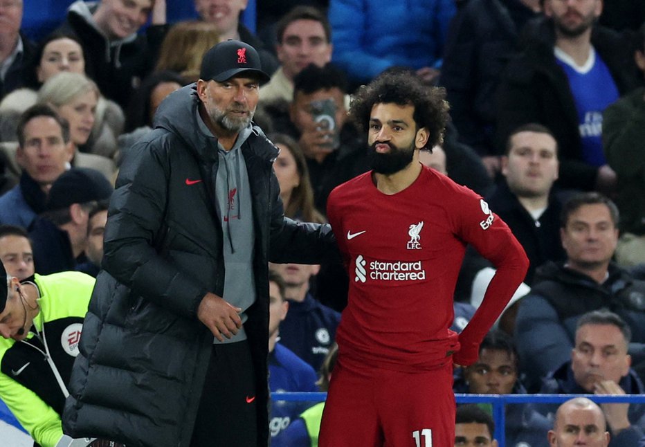 Fotografija: Jürgen Klopp in Mohamed Salah želita popeljati Liverpool na vrh lestvice. FOTO: David Klein/Reuters