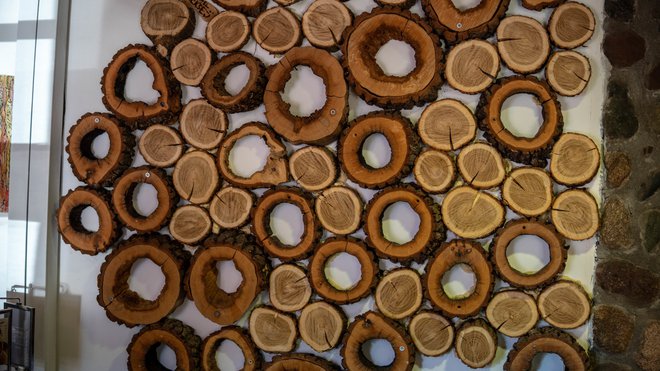 Umetnina iz kolobarjev debla in večjih vej FOTO: Andrija Dobras/Getty Images