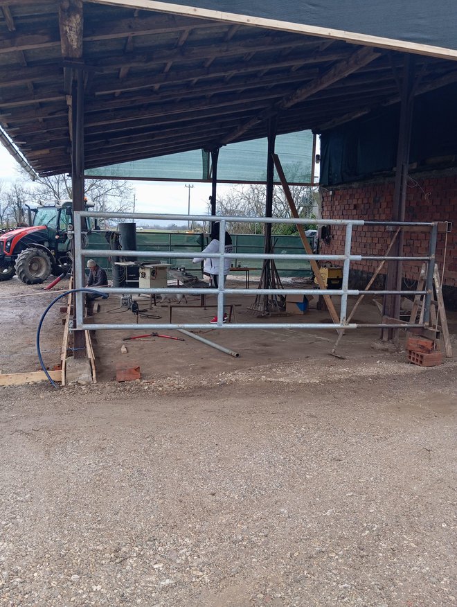 Možganovih krav še ni nazaj, kmet pa je medtem že popravil ograjo in prenovil stajo. FOTO: Drago Perko