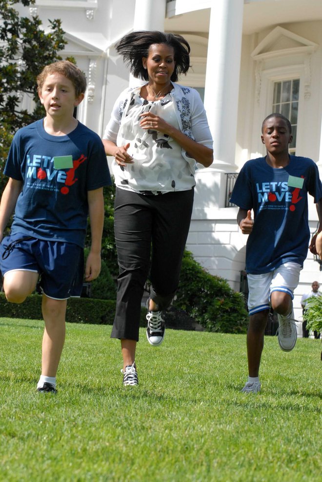 Ena njenih najpomembnejših kampanj je bila Let's Move!, ki je spodbujala otroke h gibanju. FOTO: Profimedia