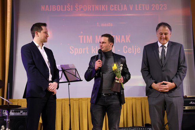 Tim Mastnak (na sredini) je najboljši športnik leta v Celju. FOTO: Andraž Purg