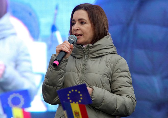 Predsednica Moldavije Maia Sandu. FOTO: Vladislav Culiomza Reuters