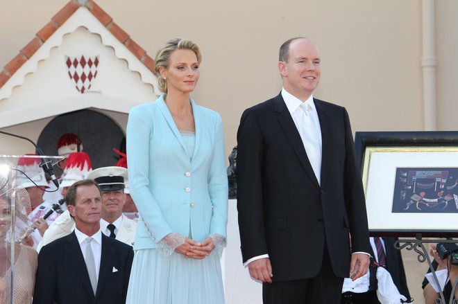 Princ Albert in princesa Charlene na civilnem obredu. FOTO: Olivier Huitel/profimedia